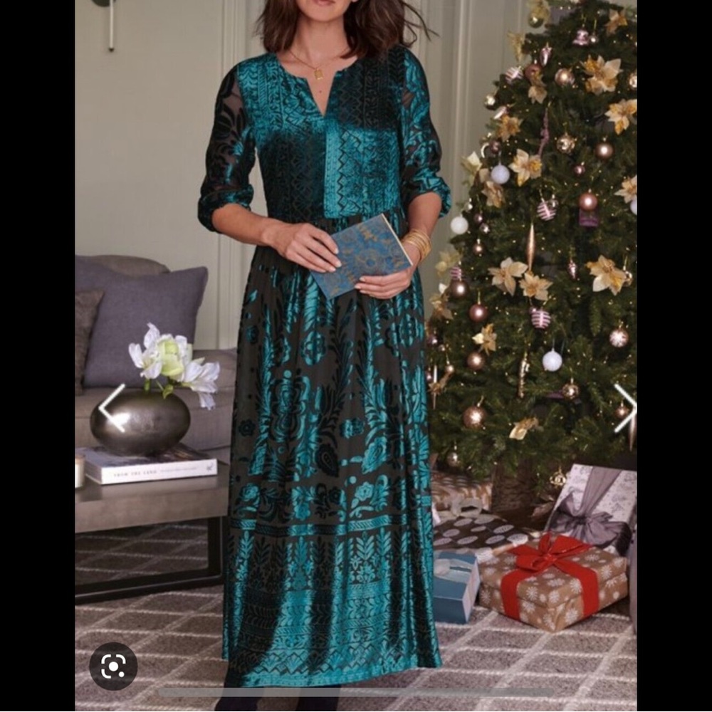 NWT Soft Surroundings Velvet Dimora Dress - Picture 2 of 10